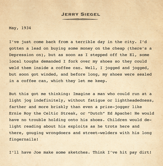 Illustration for article titled An American Myth: Jerry Siegel And Joe Shusterâs Original Notes For Superman Are A Must-Read